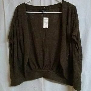 New Lane Bryant Brown Open Cardigan 22/24